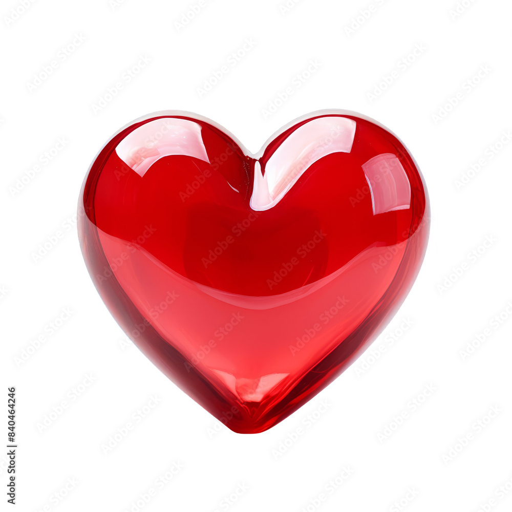 A 3D rendering of a red heart with a glossy finish.on cut-out white background, transparent PNG cutout cliparts A 3D rendering of a red heart with a glossy finish.on cut-out white background, transparent PNG cutout cliparts