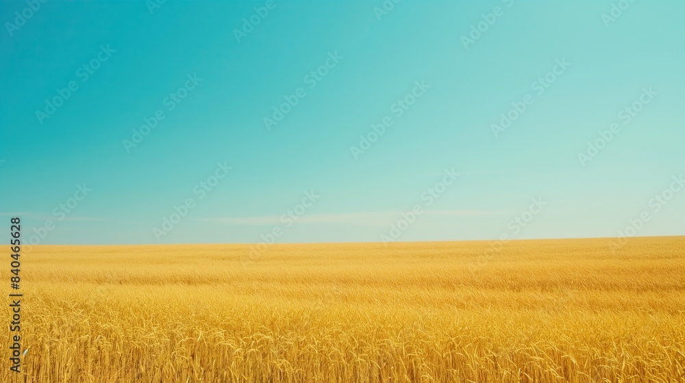 Vast Golden Wheat Field Under Clear Blue Sky, Brewing Inspiration Vast Golden Wheat Field Under Clear Blue Sky, Brewing Inspiration