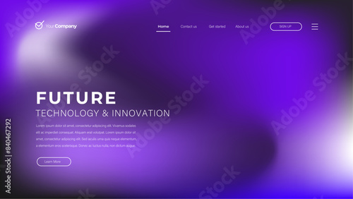 Colorful mesh gradient landing page template. Abstract background