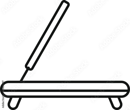 Simple line drawing of an incense stick placed in a holder, on white background