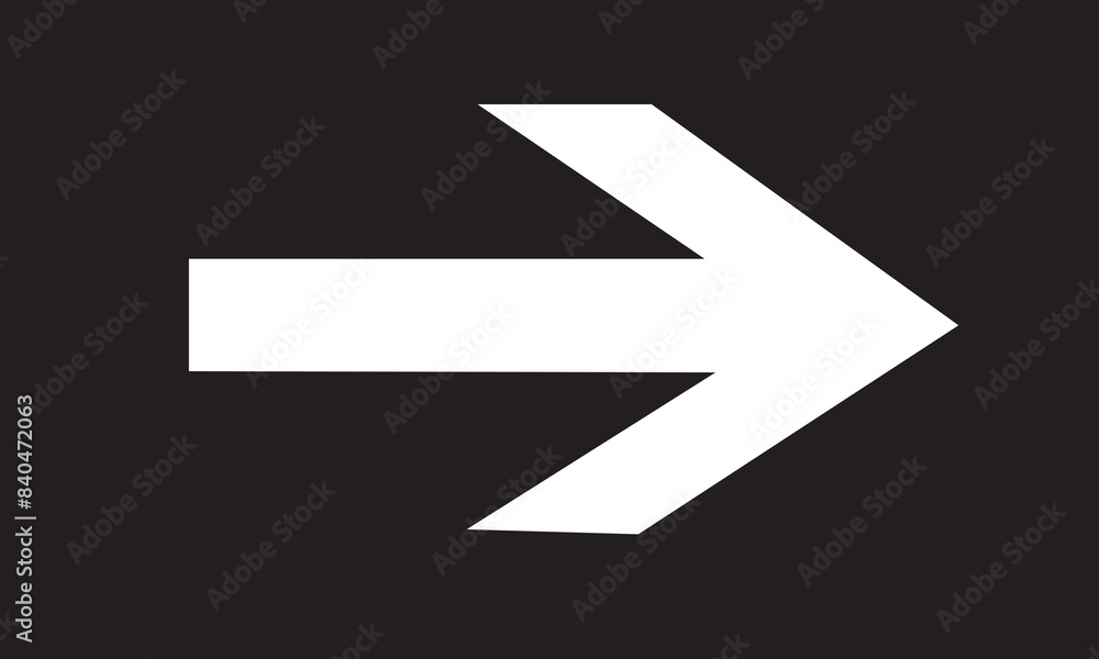 Right arrow for road direction. Directional arrow icon illustration Simple thin line, outline of Arrow icons on black background. vector illustration. Right arrow for road direction. Directional arrow icon illustration Simple thin line, outline of Arrow icons on black background. vector illustration.