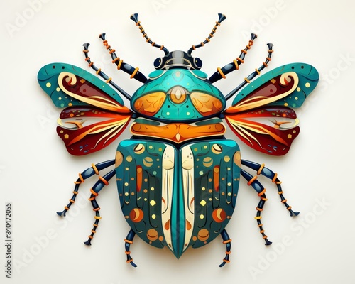 Wallpaper Mural Beetle metamorphosis flat design top view development cartoon drawing Triadic Color Scheme Torontodigital.ca