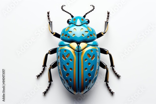 Wallpaper Mural Beetle study flat design top view entomology 3D render Monochromatic Color Scheme Torontodigital.ca