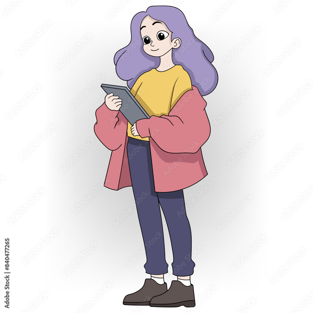cartoon doodle of tough female workers' activities cartoon doodle of tough female workers' activities