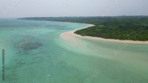 Aerial of Taketomi island National Park, Ishigaki, Yaeyama island group, Japan, Asia photo