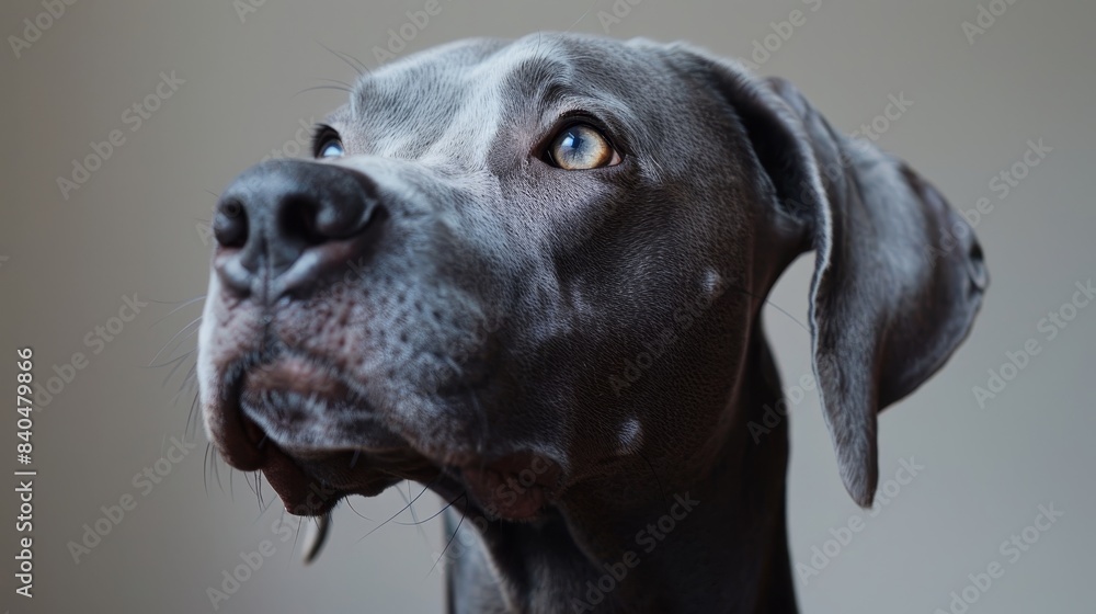 Generate an image featuring a grey dog Generate an image featuring a grey dog