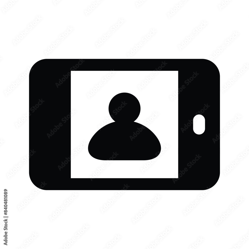 Person inside mobile, concept icon of online user Person inside mobile, concept icon of online user