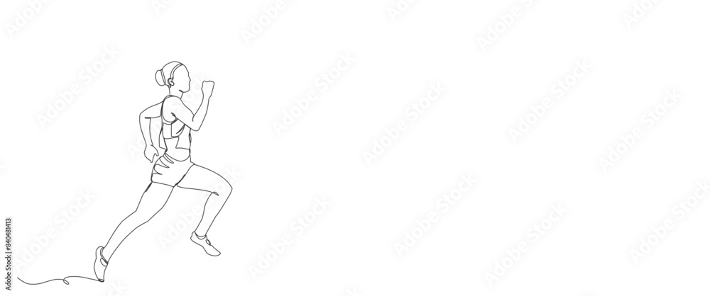 Obraz premium Athlete's run in the competition. Athlete icon in line art style. Athlete icon in line art style for background.