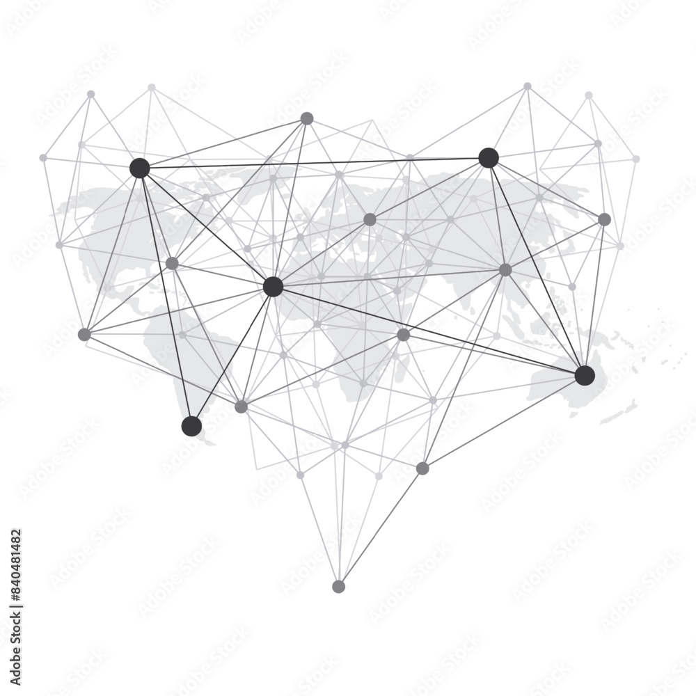 Black and White Modern Style Polygonal Networks Structure, Digital Telecommunication, Science Concept Design, Network Connections, Transparent Geometric Wireframe Creative Isolated Vector Illustration Black and White Modern Style Polygonal Networks Structure, Digital Telecommunication, Science Concept Design, Network Connections, Transparent Geometric Wireframe Creative Isolated Vector Illustration