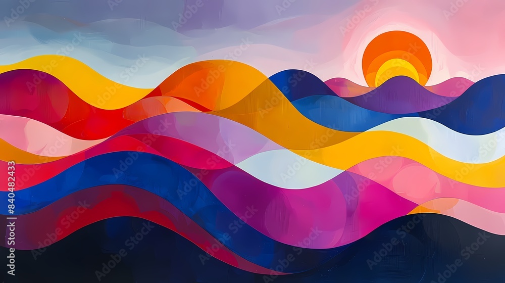 Fantasy abstract colorful landscape illustration poster background Fantasy abstract colorful landscape illustration poster background