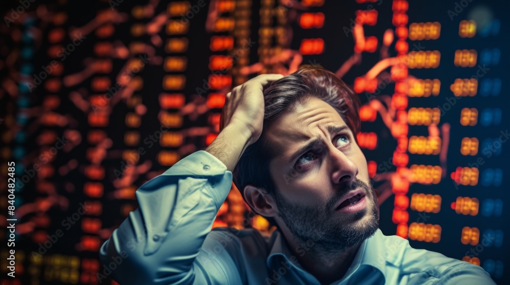 forex and stocks market trading stress and risk - crazy stressed and desperate amateur trader man and investor blowing money out of losing trade in wrong investment feeling upset forex and stocks market trading stress and risk - crazy stressed and desperate amateur trader man and investor blowing money out of losing trade in wrong investment feeling upset