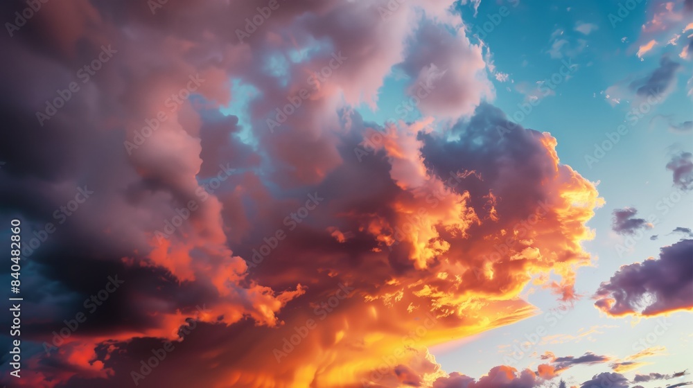Vibrant sunset with colorful clouds in the sky, creating a breathtaking natural landscape scene. Vibrant sunset with colorful clouds in the sky, creating a breathtaking natural landscape scene.