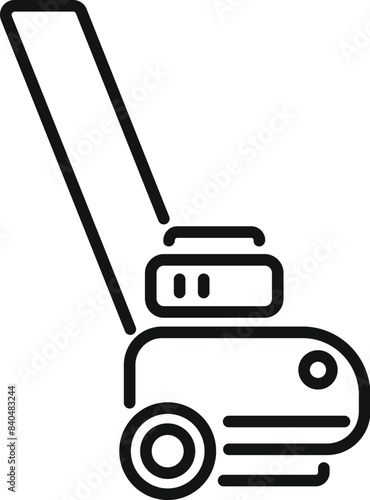 Simple black line icon of a vacuum cleaner suitable for web and app design