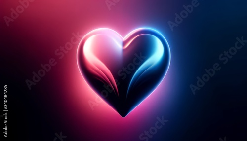 Abstract Heart Shape with Smooth Gradient and Glowing Effect..