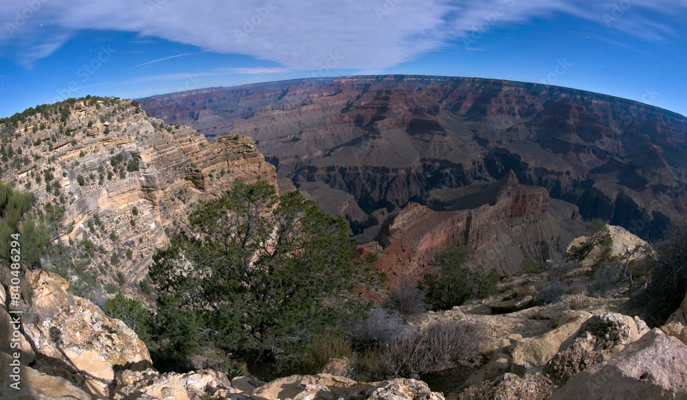Grand Canyon viewed from Powell Point under moonlight, Grand Canyon National Park, UNESCO World Heritage Site, Arizona, United States of America Grand Canyon viewed from Powell Point under moonlight, Grand Canyon National Park, UNESCO World Heritage Site, Arizona, United States of America