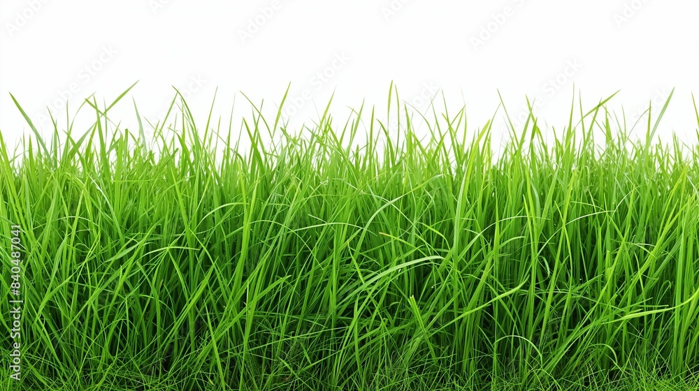 Fototapeta premium long green grass isolated on white background