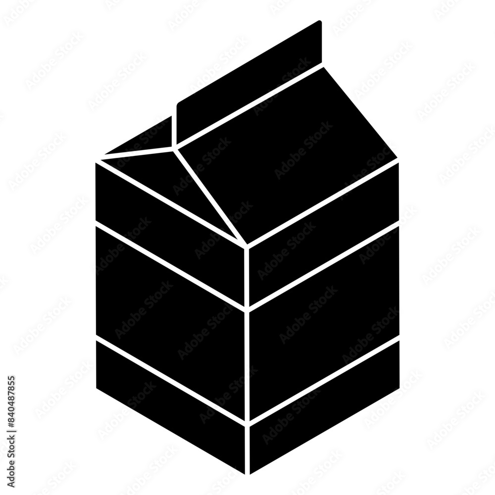 A flat design icon of milk pack A flat design icon of milk pack