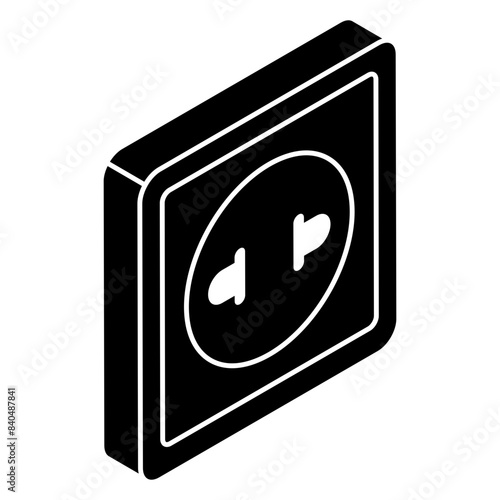 A trendy design icon of receptacle