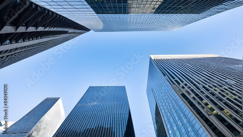 skyscrapers in the city view, bottom view of modern city view, ai generated