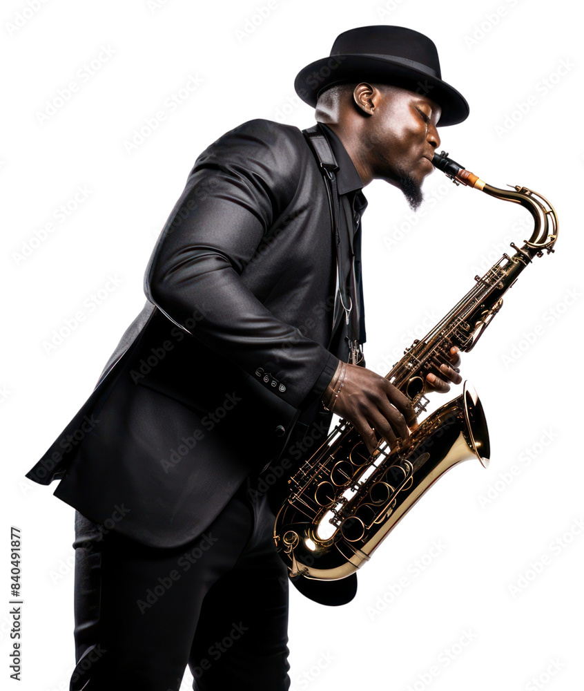 Naklejka premium PNG Saxophone adult saxophonist performance. AI generated Image by rawpixel.