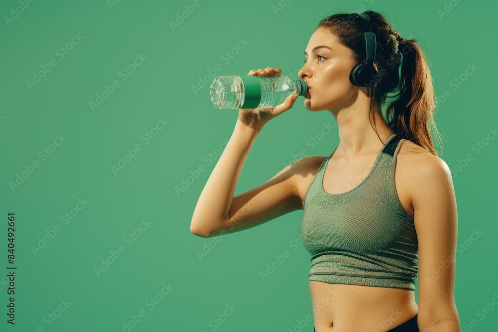 Sporty Woman Drinking Water During Workout Pause Sporty Woman Drinking Water During Workout Pause