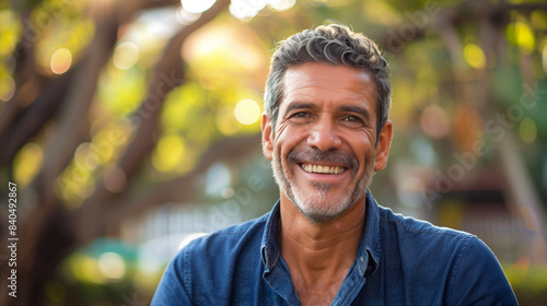 portrait of a brazilian old man smiling