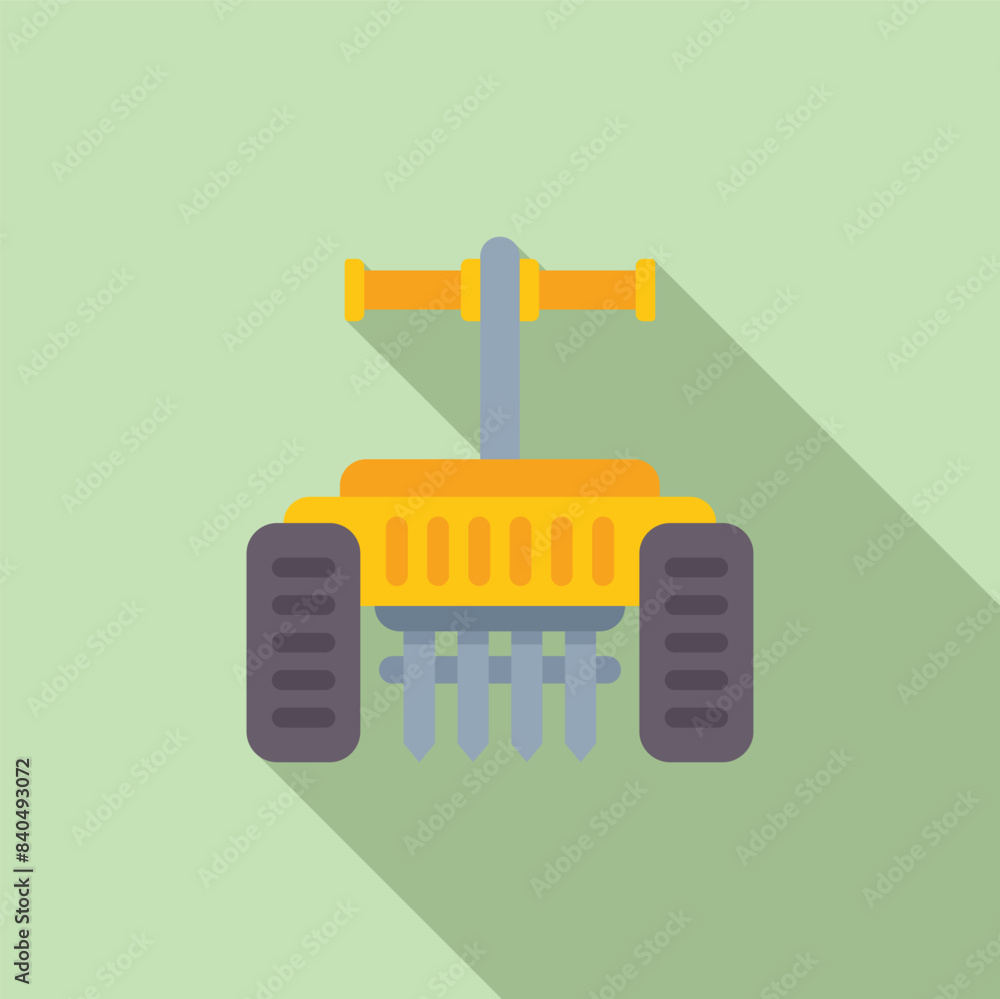 Simplistic image of a yellow tractor in flat design with shadow, suitable for agricultural graphics Simplistic image of a yellow tractor in flat design with shadow, suitable for agricultural graphics