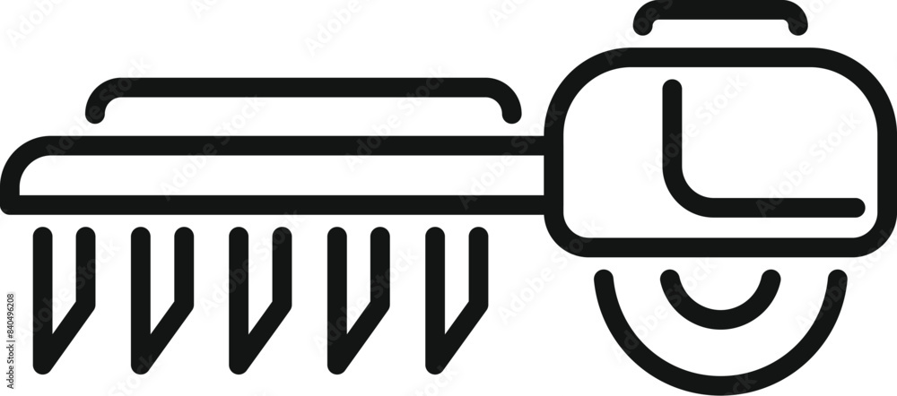 Simplified black and white illustration of a robotic vacuum cleaner icon Simplified black and white illustration of a robotic vacuum cleaner icon