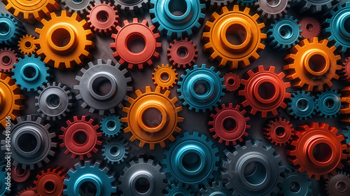 Wallpaper Mural A colorful image of many different colored gears Torontodigital.ca