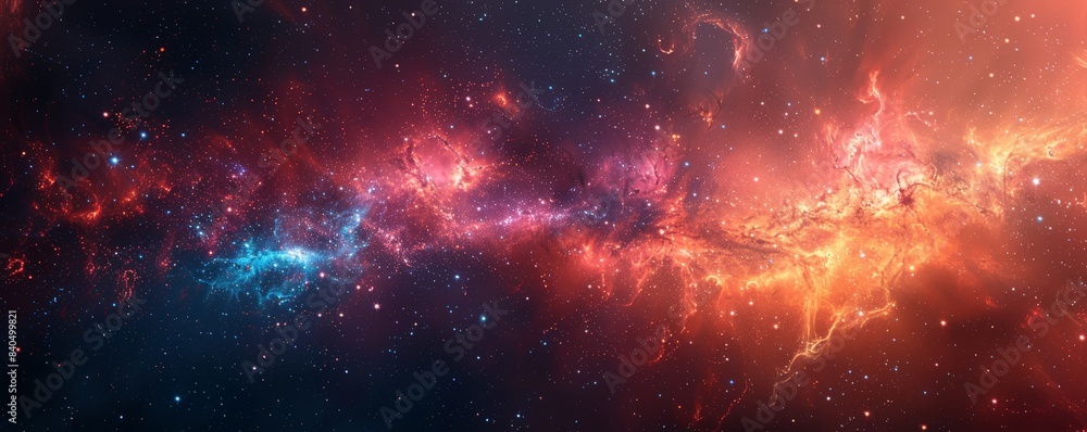 Fototapeta premium Cosmic Nebula and Starry Sky Gradient Wallpaper