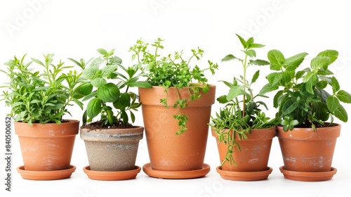 Set of Gardening plant pot on white background