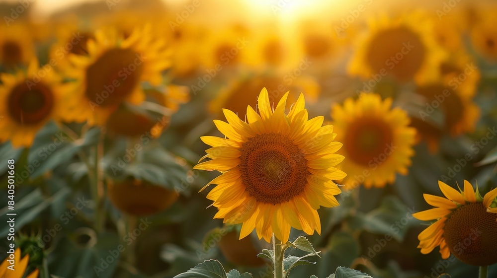 Obraz premium Sunset Over Golden Fields