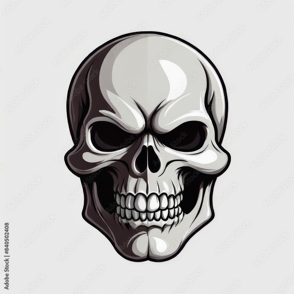 Obraz premium Fiery-Eyed Skull Illustration