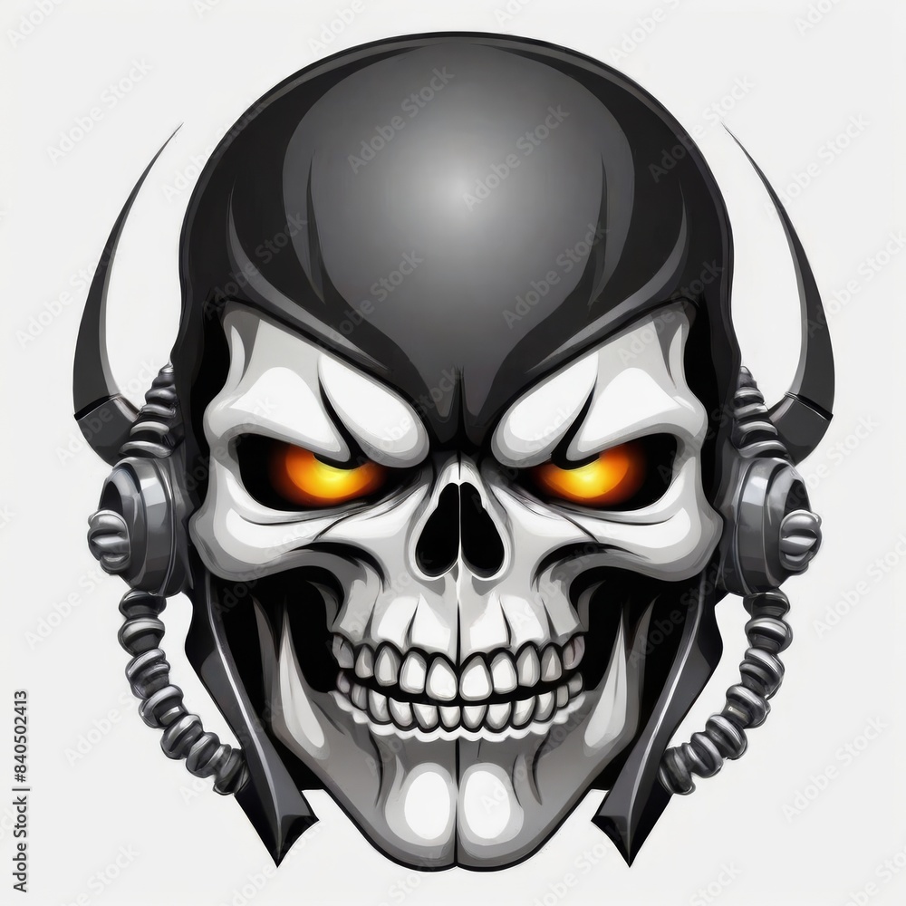 Fiery-Eyed Skull Illustration Fiery-Eyed Skull Illustration