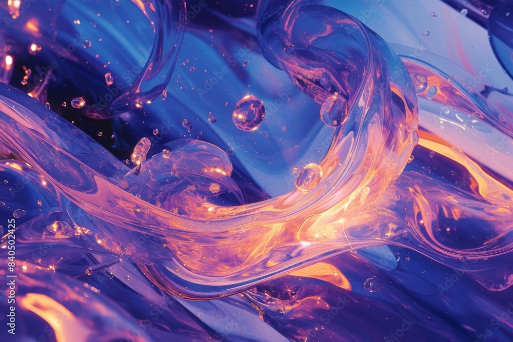 Abstract painting of water droplets in colorful style Abstract painting of water droplets in colorful style