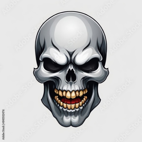 Fiery-Eyed Skull Illustration