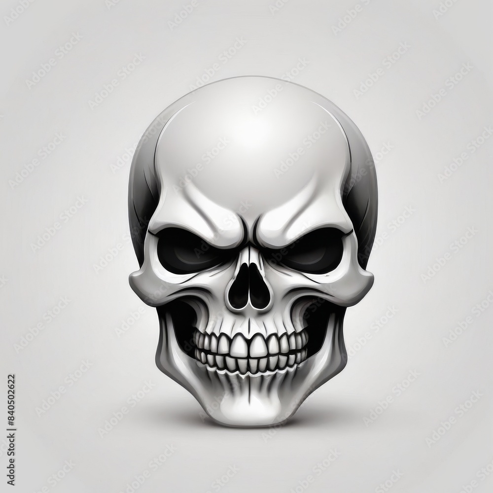Fototapeta premium Fiery-Eyed Skull Illustration