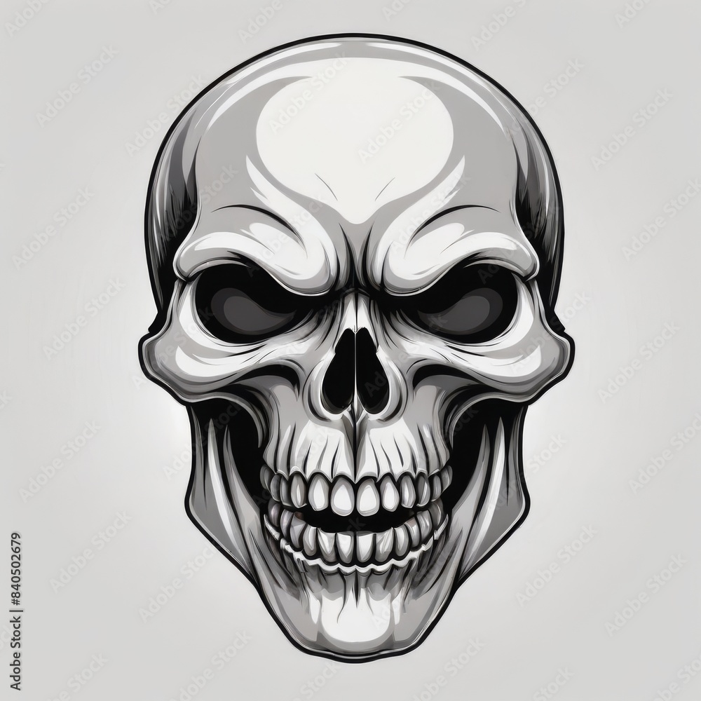 Fiery-Eyed Skull Illustration Fiery-Eyed Skull Illustration