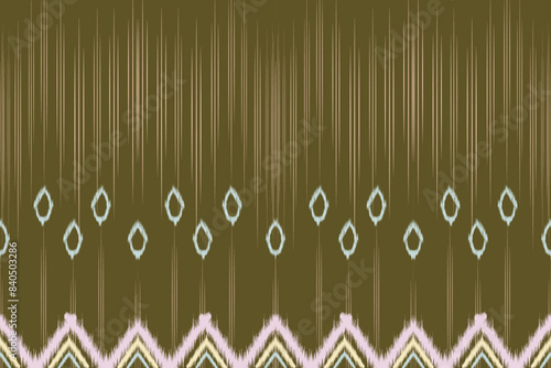 Ethnic abstract ikat art. Seamless pattern in tribal, folk embroidery, Ikat style floral colorful seamless pattern. Can be printed and used as wrapping paper, wallpaper, textile, fabric. 