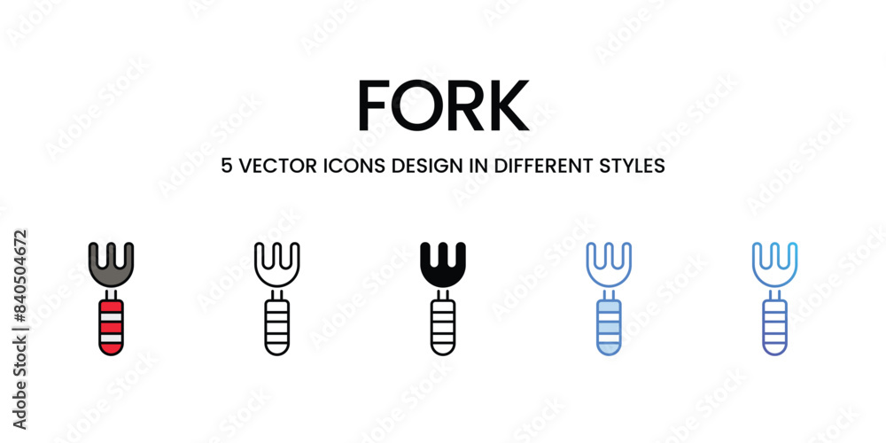 Fork icons vector set stock illustration. Fork icons vector set stock illustration.