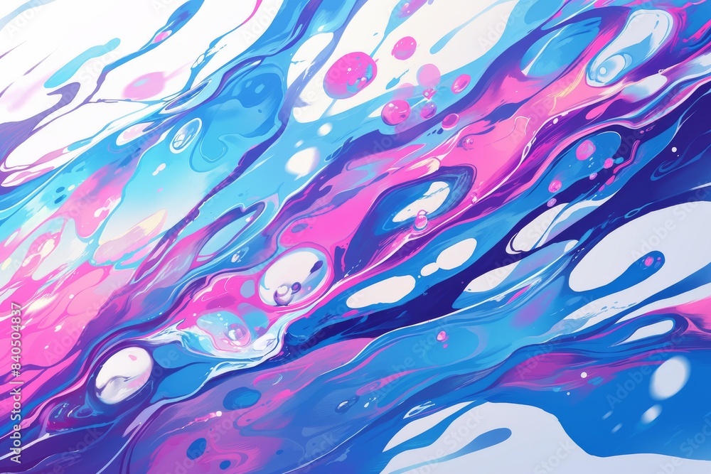 Abstract painting of water droplets in vibrant artwork Abstract painting of water droplets in vibrant artwork