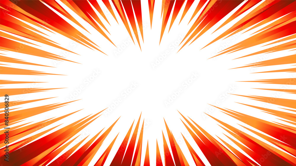 Obraz premium 赤いグラデーションの集中線の素材