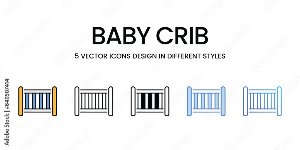 Baby Crib icons vector set stock illustration. Baby Crib icons vector set stock illustration.