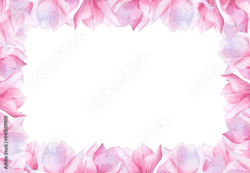 Wallpaper Mural Frame with watercolor magnolia flowers Floral border template Pink blooming framework Postcard, greeting card, invitation Women's day 2025 decoration Mother's day design Botanical background Torontodigital.ca