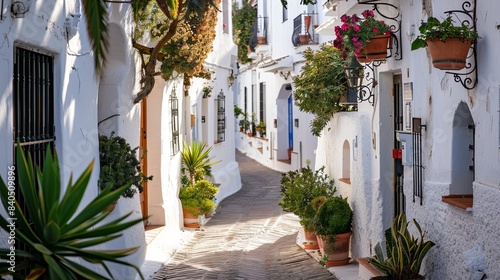 Mojacar, an Andalusian village with white streets, in the province of Almeria, Andalusia, Spain.