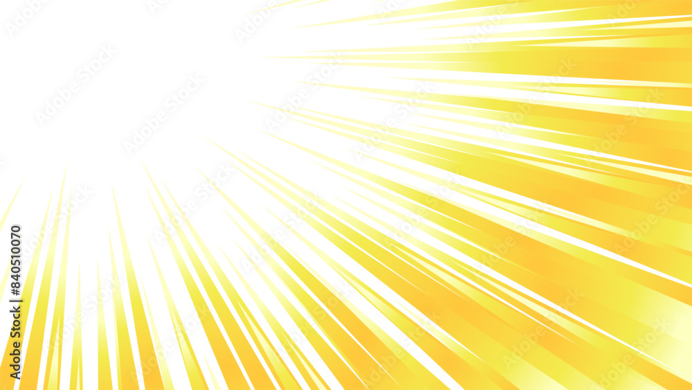 Obraz premium 黄色のグラデーションの集中線