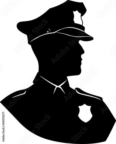 Silhouette of Police Officer Symbolizing Authority and Protection