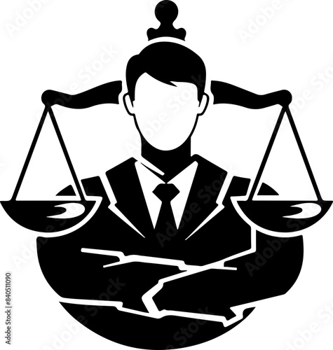 Silhouette Lawyer with Justice Scales