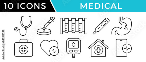 Medical icon vector set. Medical examination symbol