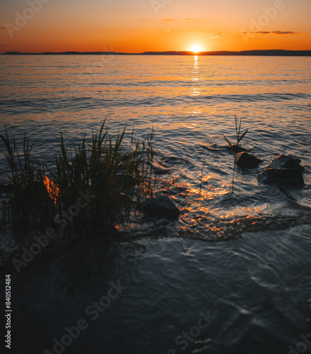 Colorful sunset over lake B...